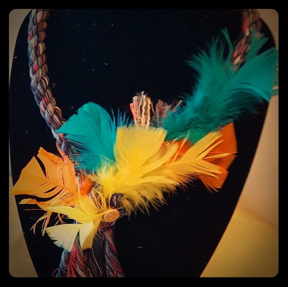 Handmade fiber necklace